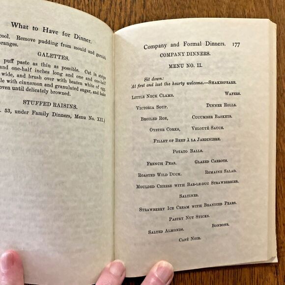 1905 Fannie Farmer What To Have For Dinner 1970 Reprint Cookbook - Picture 8 of 10